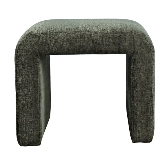 Jofran Sophia Modern Luxury Curved Upholstered Jacquard Petite Ottoman Bench - Set of 2