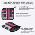 thumbnail image 3 of Yayeee Oven Mitts and Pot Holder Set of 2 Heat Resistant Kitchen Gloves Baking Hot Pad, Navy Blue Stripes, 3 of 5