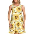 thumbnail image 1 of Disketp Watercolor With Sunflowers para Vestido sin Mangas para Mujeres, Vestidos de Verano para Mujeres, Casual y Holgado para la Playa, 1 of 7