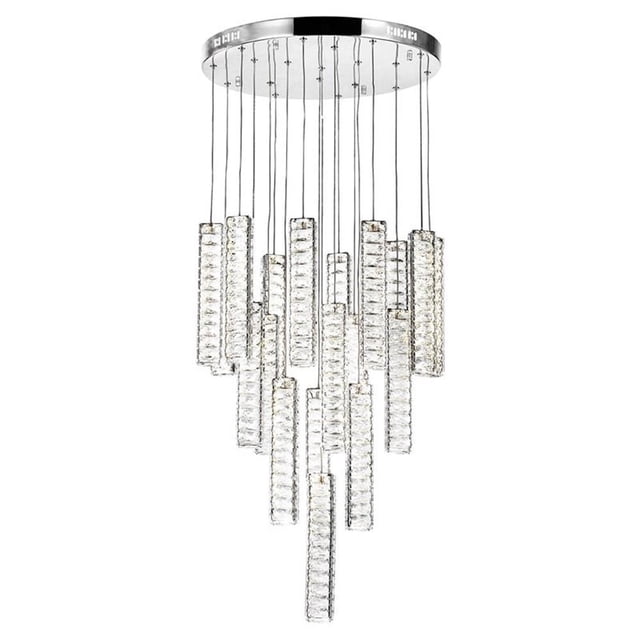 CWI Lighting Chandelier LED Celina avec Finition Chrome