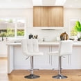 thumbnail image 4 of (2 pack) edx Bar Stools Set of 2 with PU Leather, Swivel High Back Bar Stools for Kitchen Island, Bar Stools, White, 4 of 13