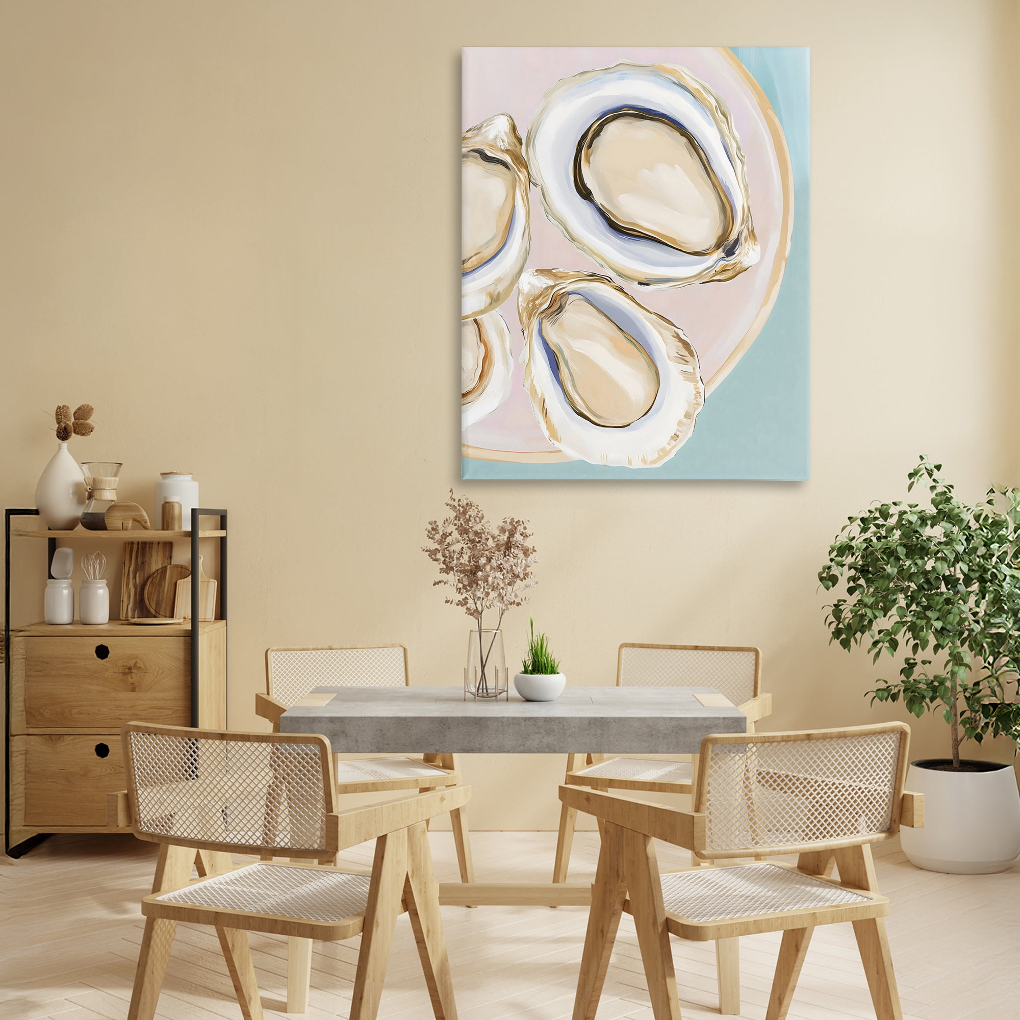 Stupell Industries Plate of Oysters Canvas Wall Art, design by The Prints Vibe