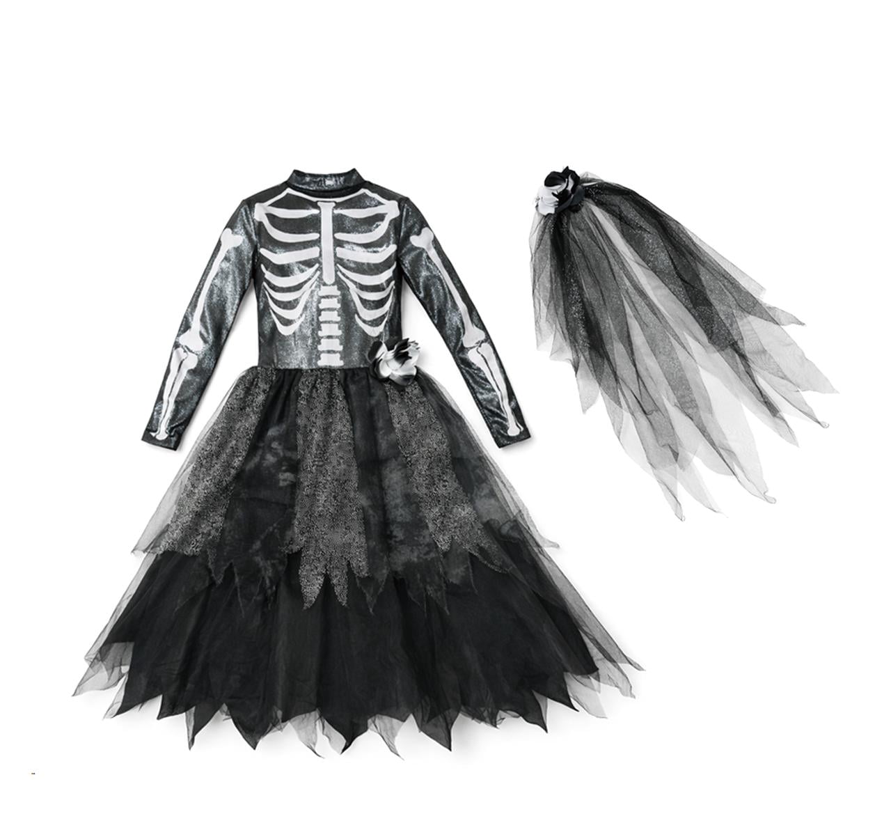 Skelly Bride Costume for Children, Girls, Medium(7/8), by Way to Celebrate