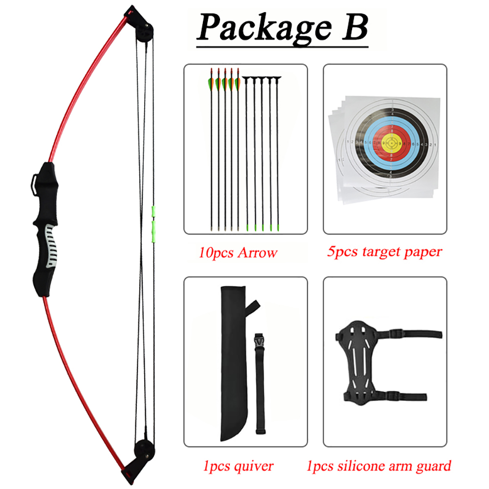 Runzkzy Bow and Arrow for Teens Beginner Archery Shooting Practice Compound Bow Training Set