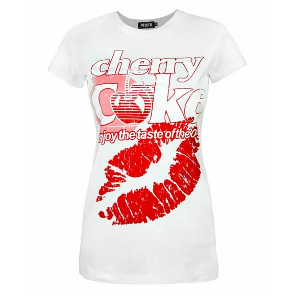 Coca Cola T-Shirt à Manches Courtes Blanc pour Femmes