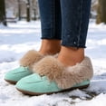 thumbnail image 6 of Knivor Cozy Moccasin Slippers for Women Metal Slip On Warm Fluffy Slippers Closed Toe Fashion Loafers Slippers for Indoor Outdoor House Shoes, 6 of 9