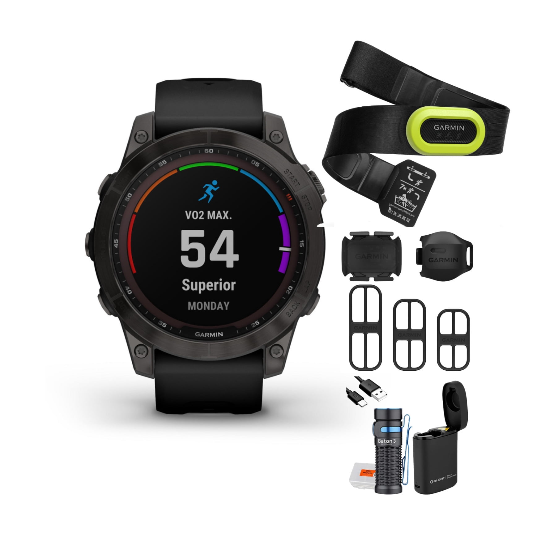 Buy Garmin Fenix 7 Sapphire Solar Smartwatch with Heart Rate Strap