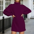thumbnail image 2 of Arlun Womens Oversized Mini Sweater Dress Turtleneck Batwing Long Sleeve Ribbed Knit Loose 2025 Fall Winter Casual Pullover Short Dress Soft Comfort Stylish Outfits Dark Purple XXL, 2 of 7