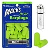 Mack's Hi Viz Soft Foam Earplugs, 7 Pair with Travel Case - Most Visible Color, Easy Compliance Checks, 32dB High NRR - Comfortable, Safe Ear Plugs for Shop Work, Industrial Use and Motor Sp