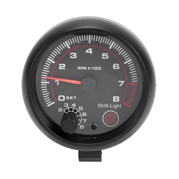 ACAGALA 3.75 Inch Automobile Refitted Instrument Black White Light Tachometer 0 To 8000 Pointer Tachometer 92mm