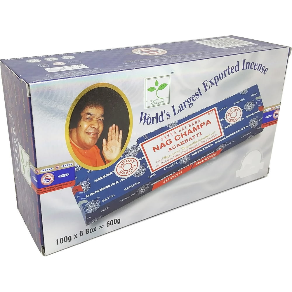 Satya Sai Baba Classic Nag Champa Agarbatti Incense Sticks [6 Boxes x