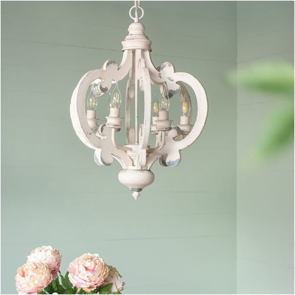 JERFIT 6-Light Farmhouse Chandelier, French Country Pendant Light Fixture with Adjustable Chain for Kitchen Island Dining Room Foyer