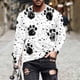 thumbnail image 1 of Ceisia Men's Colorful Glitter Paw Print T-Shirt | Slim Long-Sleeve Crewneck Casual Top Gift, 1 of 5