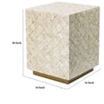 thumbnail image 5 of Taburete auxiliar Accent Benjara Square Capiz crema/dorado, 5 of 5
