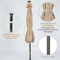 thumbnail image 2 of Biotree 10' Solar LED Lighted Patio Market Umbrella Shade Tilt Adjustment Crank-Beige Outdoor Backyard, 2 of 9