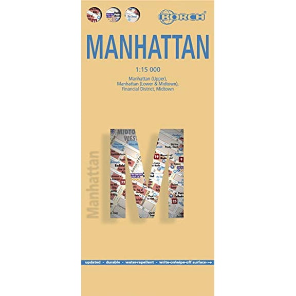 Pre-Owned Laminated Manhattan Map by Borch (English Edition), 9783866093089, 386609308X, Paperback, 9 edition