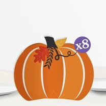 Big Dot of Happiness 3D Fall Pumpkin Centerpiece Table Decorations, Freestanding Halloween or Thanksgiving Party Decor, Party Centerpieces - 8 Count
