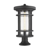 1 Light Outdoor Pier Mount Lantern In Craftsman Style 12 Inches Wide By 22.25 Inches High Z-Lite 570Phxl-553Pm-Bk