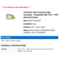 thumbnail image 2 of Left Driver Side Cornering Light Assembly - Compatible with 1994 - 1996 Chevy Impala 1995, 2 of 2