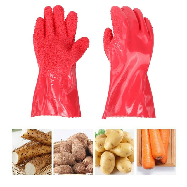 LHCER Thicken Peelers Gloves Peeling Fruit Vegetable Potato Fish Scale Processing Tools Kitchen Gadget,Peeling Gloves,Kitchen Gadget