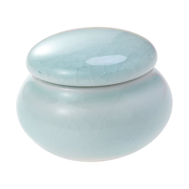 Mini Ceramics Cream Rouge Storage Tank Portable Travel Makeup Sealed Bottle - 4.6X2.7X3.5CM (Blue)