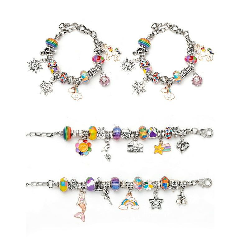Xzyden Charm Bracelet Making Kit for Girls,Beads for Jewelry Making Kit DIY  Jewelry Crafts Making Charms Bracelet Kits Jewelry Making Supplies with  Gift Box for Teen Girls Ages 5-12 (Pink) : 