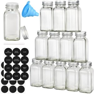 12/24/36 Pack Glass Spice Jars 4oz Empty Spice Jars