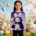 thumbnail image 2 of Jamsmile Toddlers Girls T-Shirts Easter Bunny Print Girls Casual Long Sleeve Tee Shirts Soft Cute Shirts Loose Kids Girls T Shirts, 2 of 4