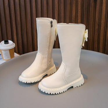 Miqool Girls Knee High Back Zipper Fashion Riding Boots Little Kid