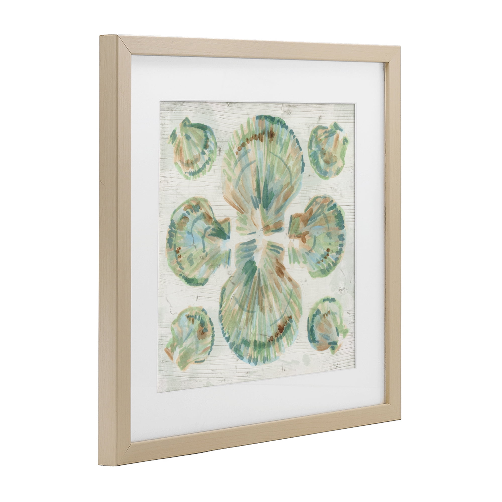 Stupell Industries Saltwashed Shells Symmetry Birch Framed Print Under Glass, design by June Erica Vess