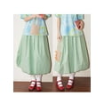 thumbnail image 2 of Rdhnmea Women Bubble Skirt, Elegant Elastic Waist Pleated Solid Long Skirt, 2 of 8