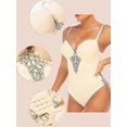 thumbnail image 3 of Women's Lace Bodysuit with Built-in Bra, Tummy Control, Butt Lift, V-Neck Shapewear Tank Top, 3 of 5