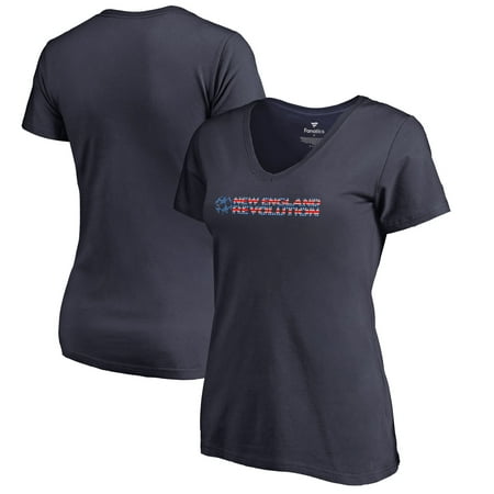 New England Patriots Computer New England Revolution Fanatics Branded Women's Patriotic Wordmark V-Neck T-Shirt - Navy ()