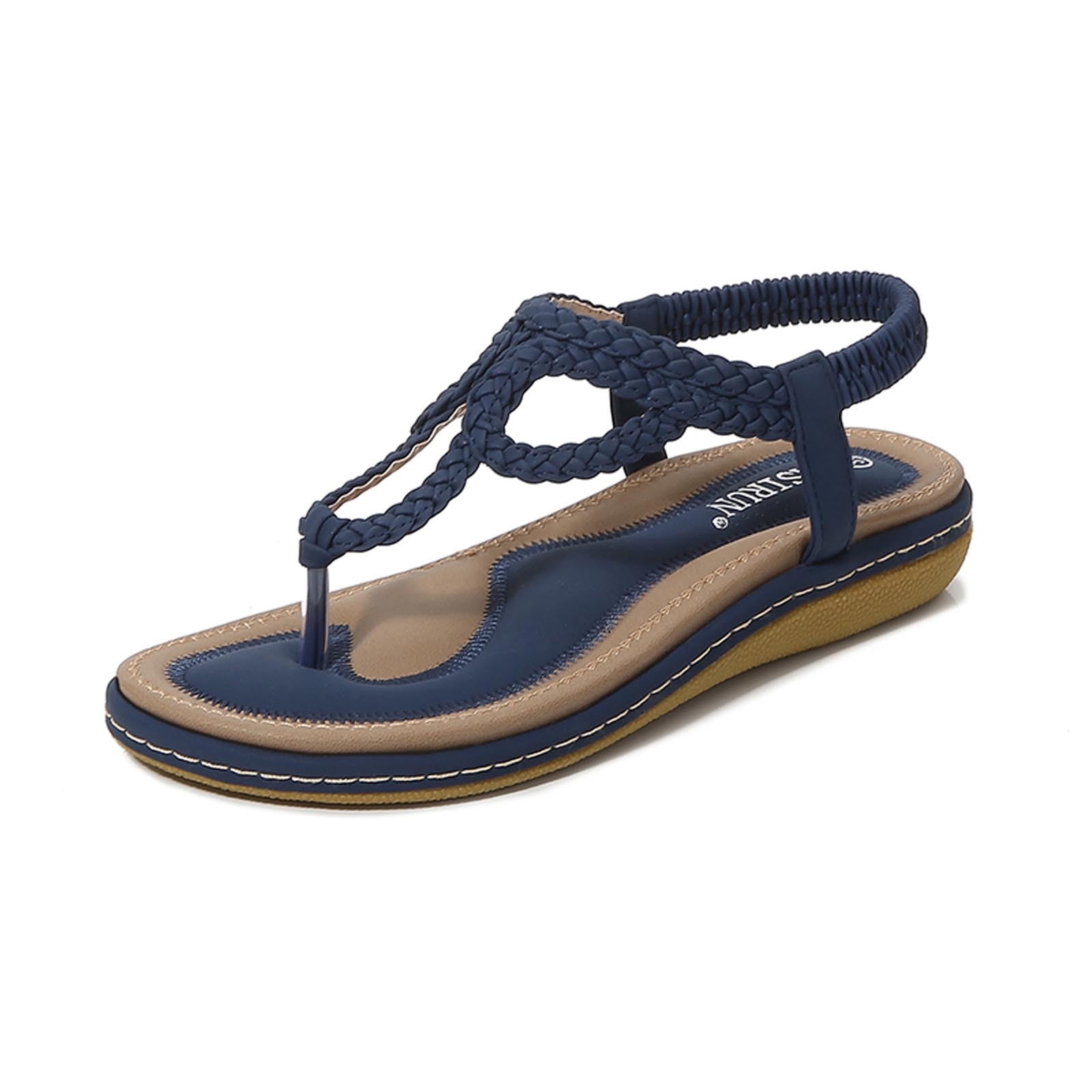 jovati Summer Women Sandals Casual Style Flat Sole Big Size Woven Flip Flops Shoes