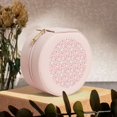 thumbnail image 6 of Yiaed Floral Retro Style Print Travel Jewelry Case Bridesmaid Gift Boxes Jewelry Travel Organizer Small Round Jewelry Box Mini Storage-Pink, 6 of 7