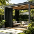 thumbnail image 6 of Waterproof Outdoor Curtains, Solid Color Patio Privacy Screen, Wind and Rain Protection, Durable EVA Fabric, Outdoor Porch and Pergola Shade, Weather Resistant Black, 6 of 6