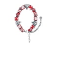 thumbnail image 2 of Silvertone Small Cutie Pie Script Red Christmas Bead Bracelet, 2 of 4