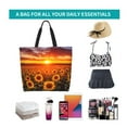 thumbnail image 6 of Pofeuu Sunset Golden Sunflower Field Print Reusable Grocery Bags - Washable, Foldable, Packable Tote, Large Handles, Heavy Duty, Zippered Top Pouch, 6 of 8