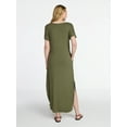 thumbnail image 3 of Time and Tru Women's T-Shirt Maxi Dress with Short Sleeves, Sizes XS-XXXL, 3 of 4