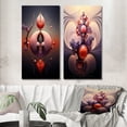 thumbnail image 1 of Designart "Cosmic Flux Abstract Multiverse Metamorphosis IV" Abstract Shapes Wall Art Set Of 2 - Transitional Orange Wall Decor Set Of 2, 1 of 6