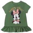 thumbnail image 2 of Disney Minnie Mouse Little Girls Peplum T-Shirt Leggings and Scrunchie 3 Piece Outfit Set Infant to Big Kid, 2 of 5