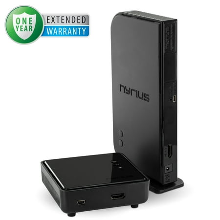 Nyrius Video Receiver Nyrius ARIES Home HDMI Digital Wireless Transmitter & Receiver for HD 1080p Video Streaming with IR Remote Extender & Bonus 1 Year Additional Warranty ()