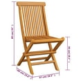 thumbnail image 2 of vidaXL Patio Chairs Outdoor Bistro Folding Chair with Cushions Solid Wood Teak, 2 of 12