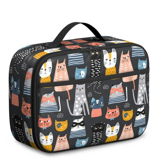 Cute Cat Lunch Bag – Pet Lovers Pattern Insulated Lunch Tote for Preschool and Elementary