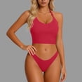thumbnail image 6 of LNWUY (S-5XL) Plus Size Women's Camisole Tank Top with Built in Shelf Bra Padded Spaghetti Strap Top Undershirts Layering Base Tops Red M, 6 of 6