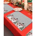 thumbnail image 4 of Christmas Placemats Set of 6 Winter Snowman Xmas Tree Deer Snowflakes Grey Heat Insulation Washable Place Mats, Rustic Non-Slip Table Mats for Dining Table Party Kitchen Decor,13x19 Inch, 4 of 4