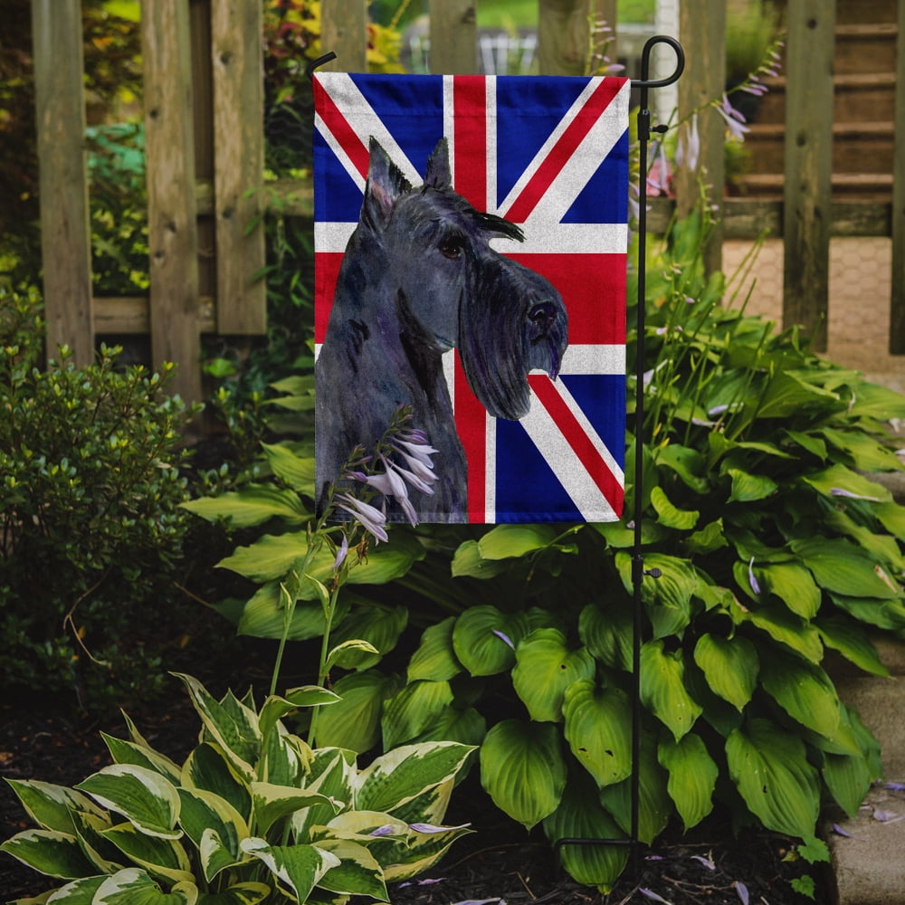 Scottish Terrier with English Union Jack British Flag Garden Flag