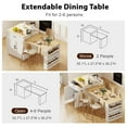 thumbnail image 4 of DTTRA 82.7" Kitchen Island with Extendable Dining Table, Power Outlets, 2 Drawers & Open Shelves, White, 4 of 9