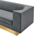 thumbnail image 5 of Sofa, Grey Gray, Velvet, Modern Contemporary, Mid Century Living Hotel Lounge Cafe Lobby, 5 of 10