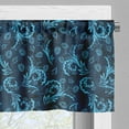 thumbnail image 5 of Ambesonne Blue Valance & Curtain, Damask Inspired Abstract, 55"x24", Indigo Aqua, 5 of 6